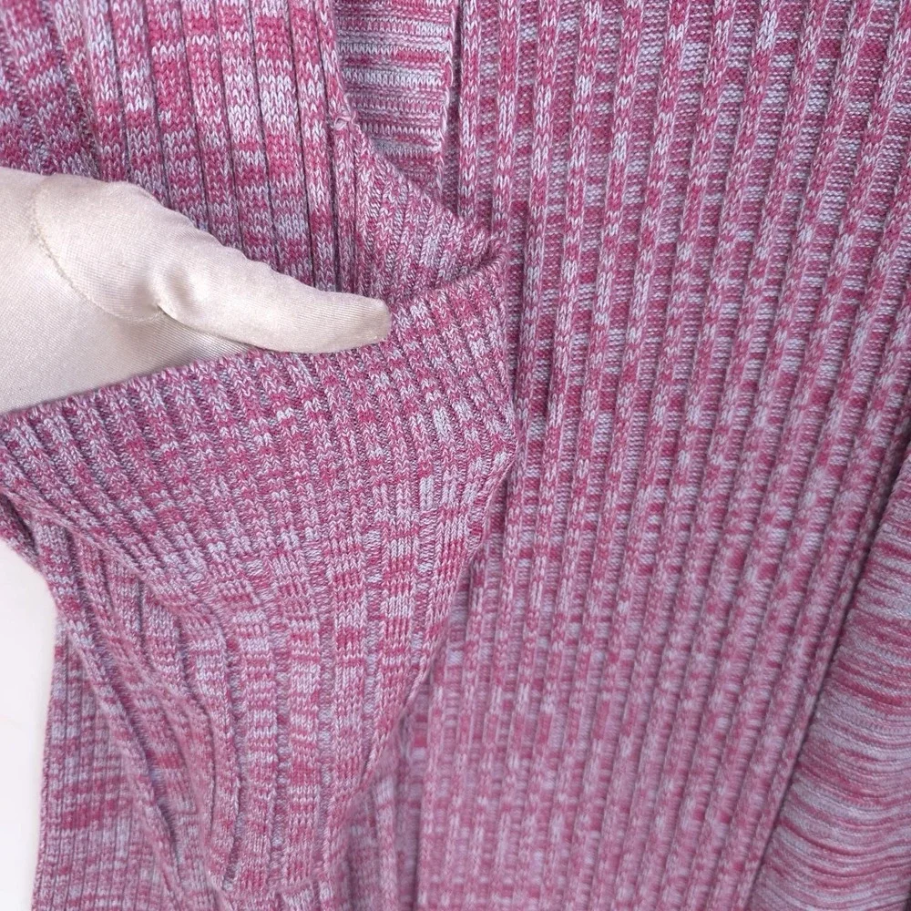 AFRM Women's Long Cardigan Size M/L Jach Marled Open Front Pink Gray REVOLVE - Picture 8 of 10